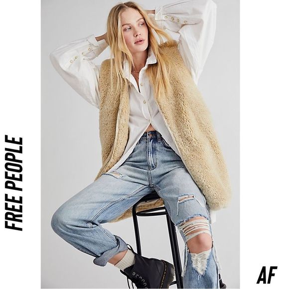 FREE PEOPLE GREAT ESCAPE TEDDY VEST NEW SIZE XL - Picture 1 of 7